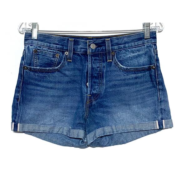 Levi's Pants - Levis White Oak Cone Denim Button Fly Jeans Shorts Women 27 Cuffed Summer Casual
